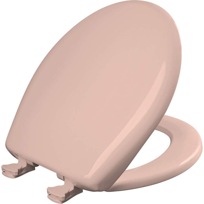 Bemis Classic Colors Slow Close Toilet Seat, Easy Clean Hinges and Durable Plastic Seat, Made in USA, Round, Venetian Pink - Image 1